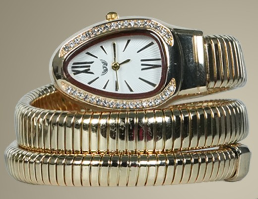 Time Freedom women's gold wrap watch with crystal-set bezel